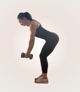 Dumbbell bent over row from Core moms pre pregnancy workout