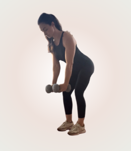 Dumbbell reverse fly start position from core moms pre pregnancy workout