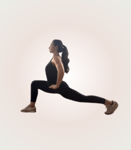 Active front lunge from core moms blog